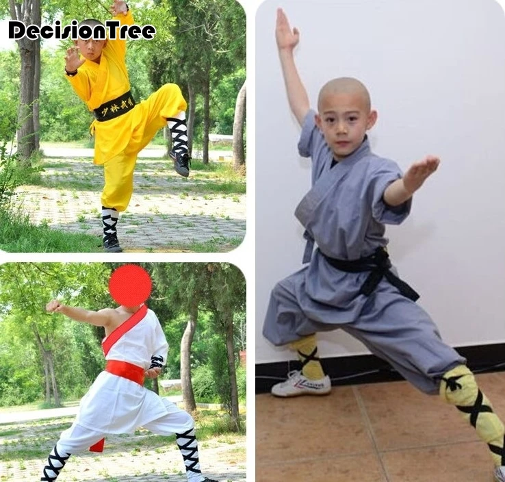 

2023 kids men boys kick boxing uniforms shaolin martial arts sets chinese kungfu traditional wushu suits performance customes