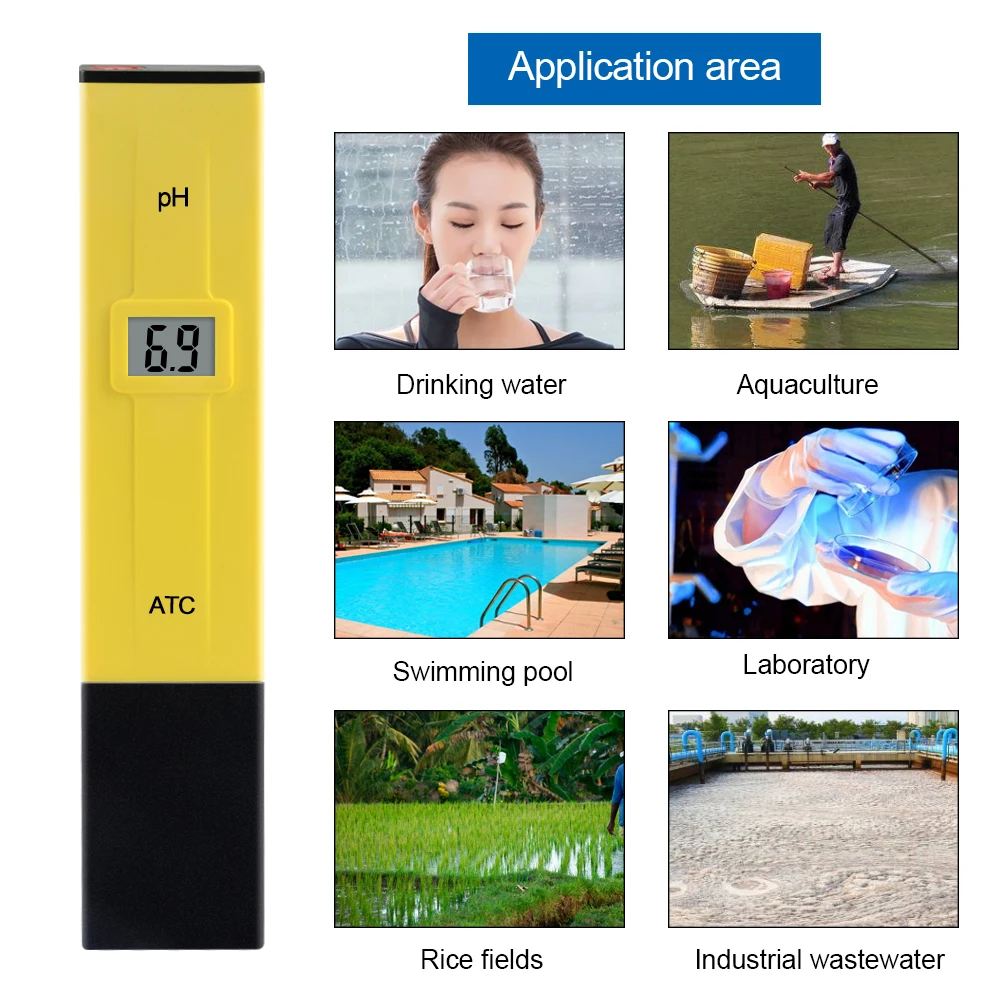 Digitale Atc Ph Meter 0 ~ 14 Range Water Kwaliteit Zuurgraad Tester Hoge Precisie Probe Test Pen Voor Zwembad aquarium Laboratorium