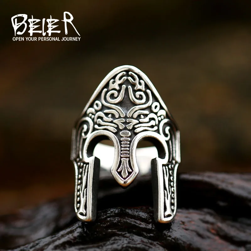 BEIER stainless steel unique knight Egyptian soldier Warrior Ring  Totem personality vintage awasome Punk Rock jewelry BR8-772