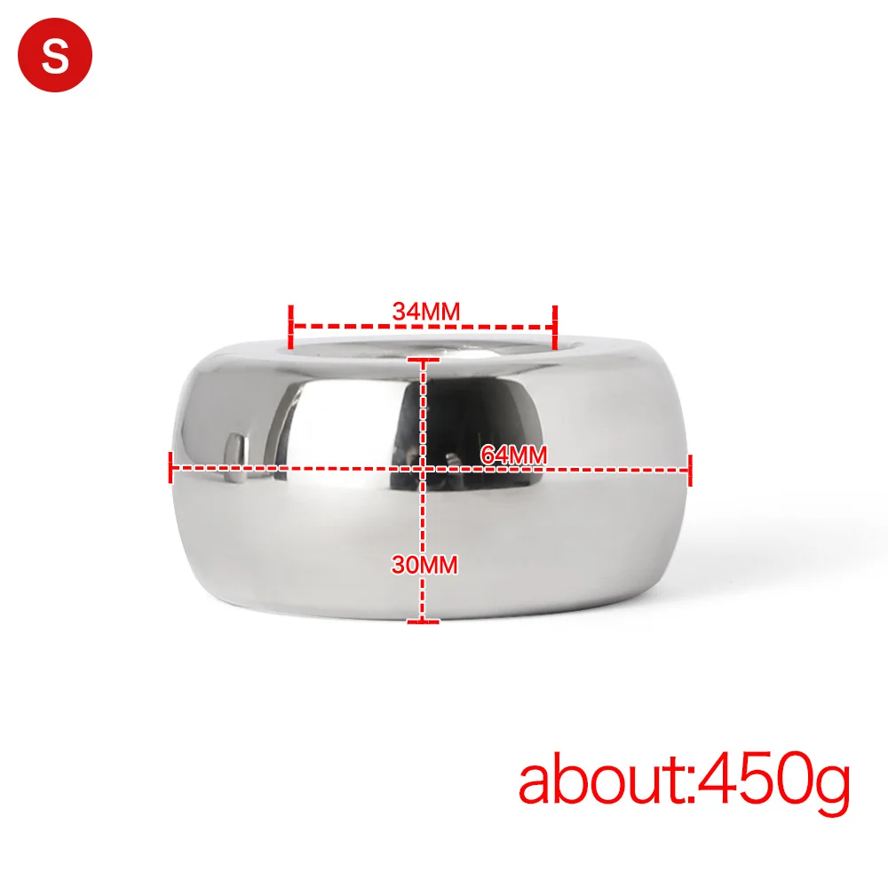BOLA DE OVAL STRETCHERS Aço inoxidável l Escroto Pendant Ball Macas Testis Peso pênis Restraint Lock Ring 3 Tamanho