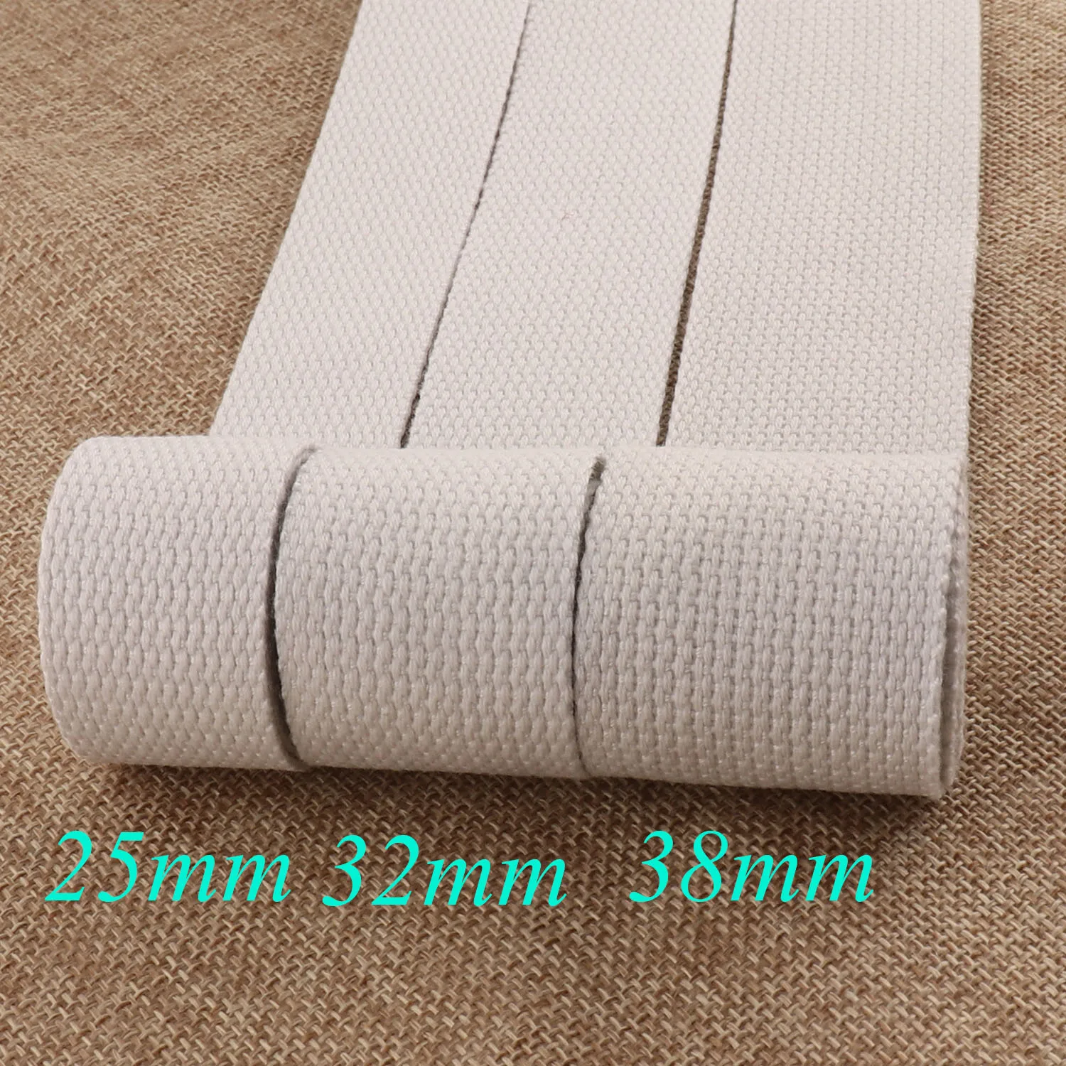 5 YARDS 25mm/32mm/38mm Solid White Webbing Ribbon Nylon Webbing Cotton Webbing Key Fob Lanyard Keychain Polyester Webbing