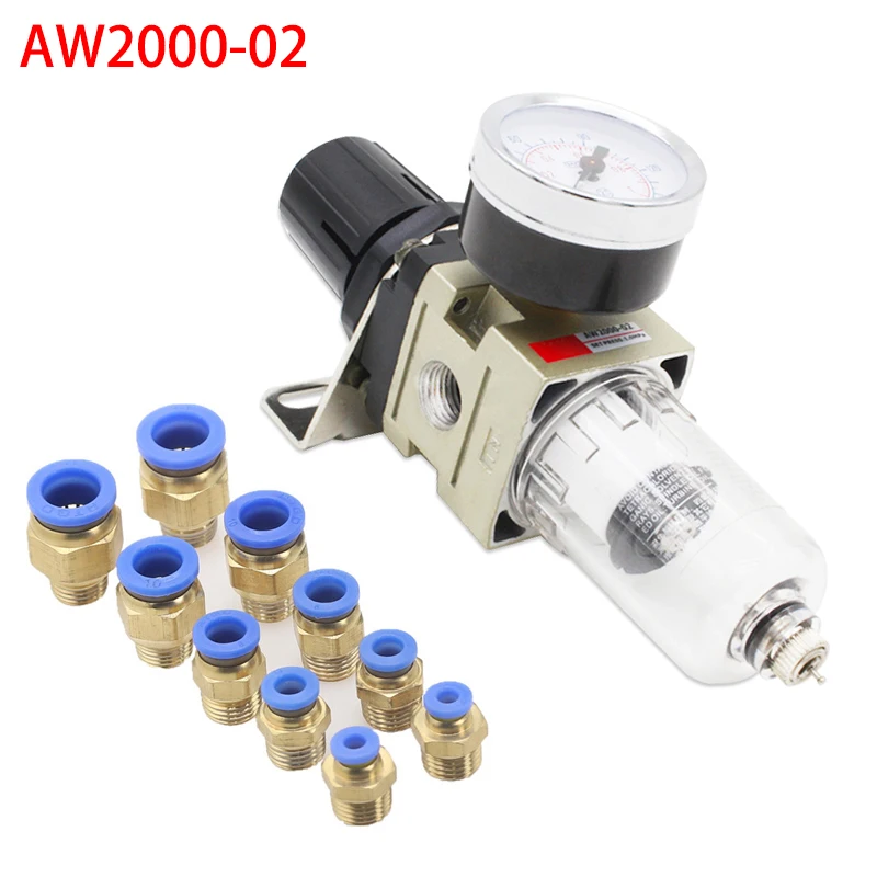 pneumatic air compressor air pressure filter adjustment valve aw2000-02 single oil and water separation air source processor