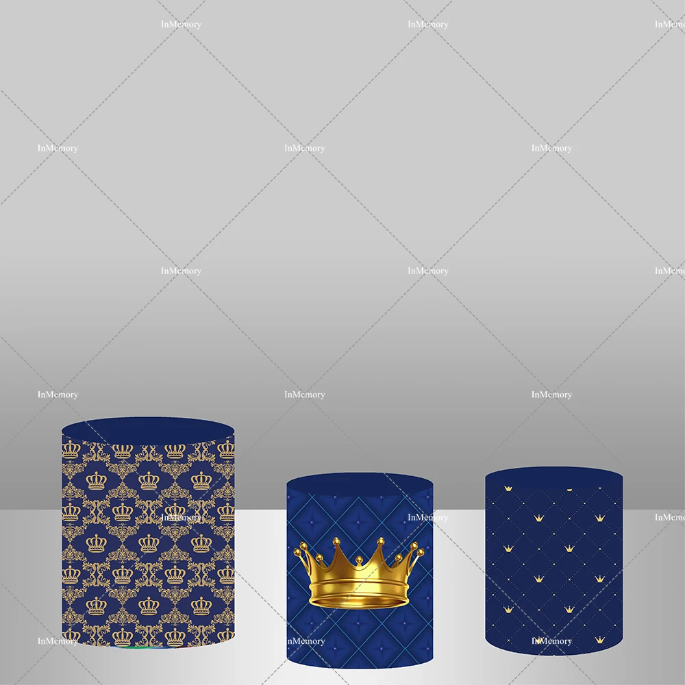 الملكي الأمير استحمام الطفل دائرة خلفية ترحيب الأمير الصغير خلفية مستديرة اللوح الأمامي الذهب تاج Plinth اسطوانة غطاء الطاولة