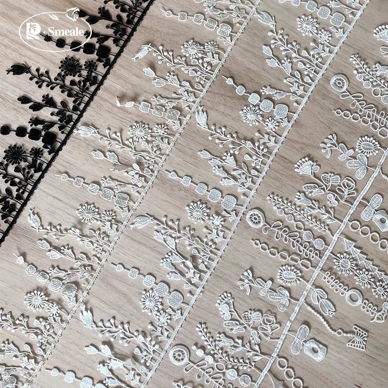 Spitzen-Quastenbesatz für Heimwerker, handgefertigter Halskettenanhänger, rosa, weiße Blumen, Blätter, Heimsofa-Vorhangrock, RS3031 – Detail 5