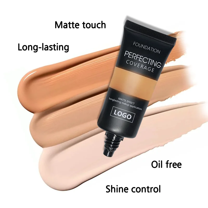 Großhandel Makeup Foundation Full Coverage Private Label Liquid Concealer Wasserdichter individueller Logo-Gesichtsfundament für dunkle Haut