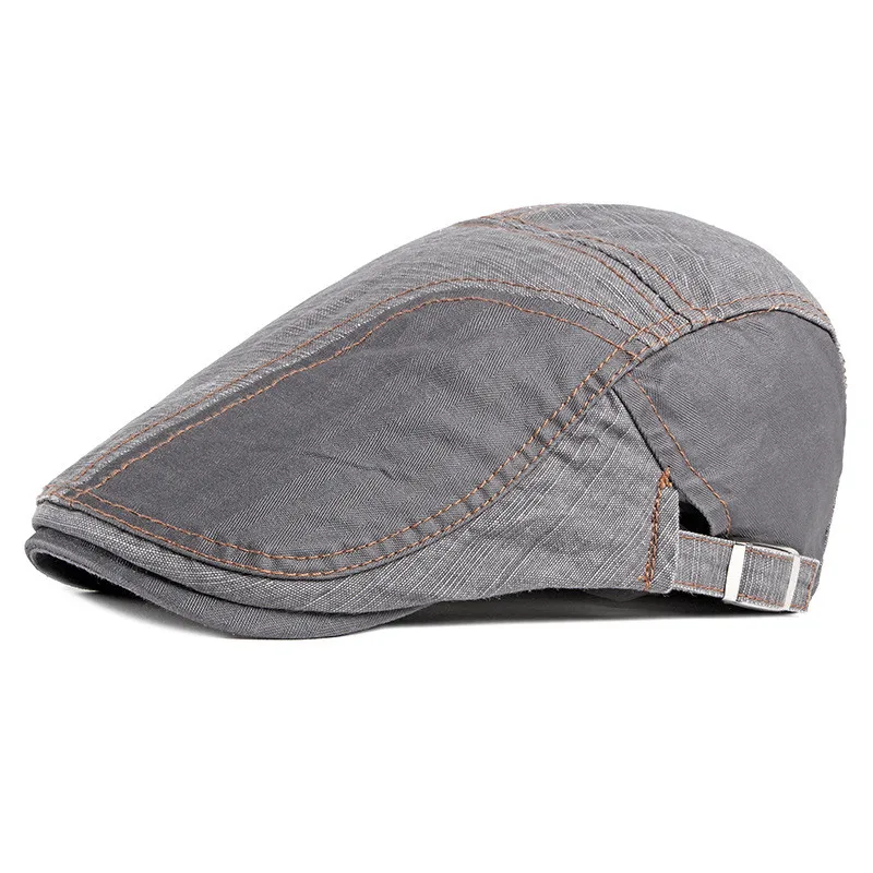 LDSLYJR Spring Autumn Cotton Patchwork Newsboy Caps Flat Peaked Cap Men and Women Painter Beret Hats 96
