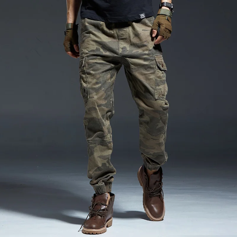 

Camouflage Pants Overalls Male Nine-point Casual Pants Tide Brand Forces Uniforms Pants Sports Beam Thicken Harem pants