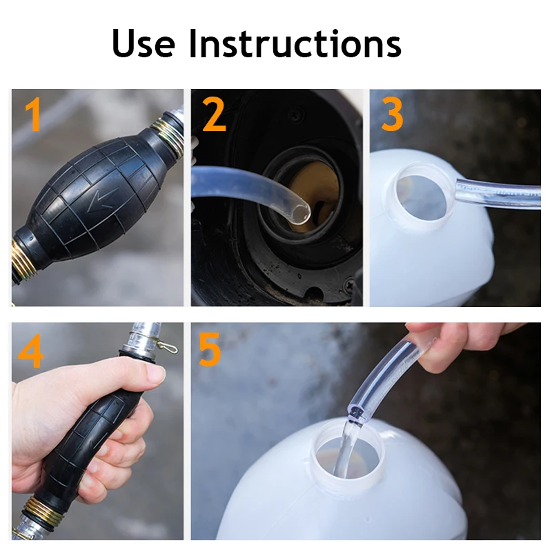 Bomba De Imprimación Manual De Combustible De 10 Mm (3/8") Para Barcos Y Automóviles - Transferencia De Líquidos
