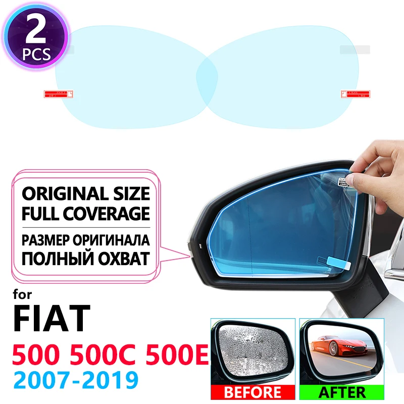 Full Cover Anti Fog Film Rearview Mirror for Fiat 500 500C 500e Abarth 2007~2019 Car Films Accessories 2008 2013 2016 2017 2018