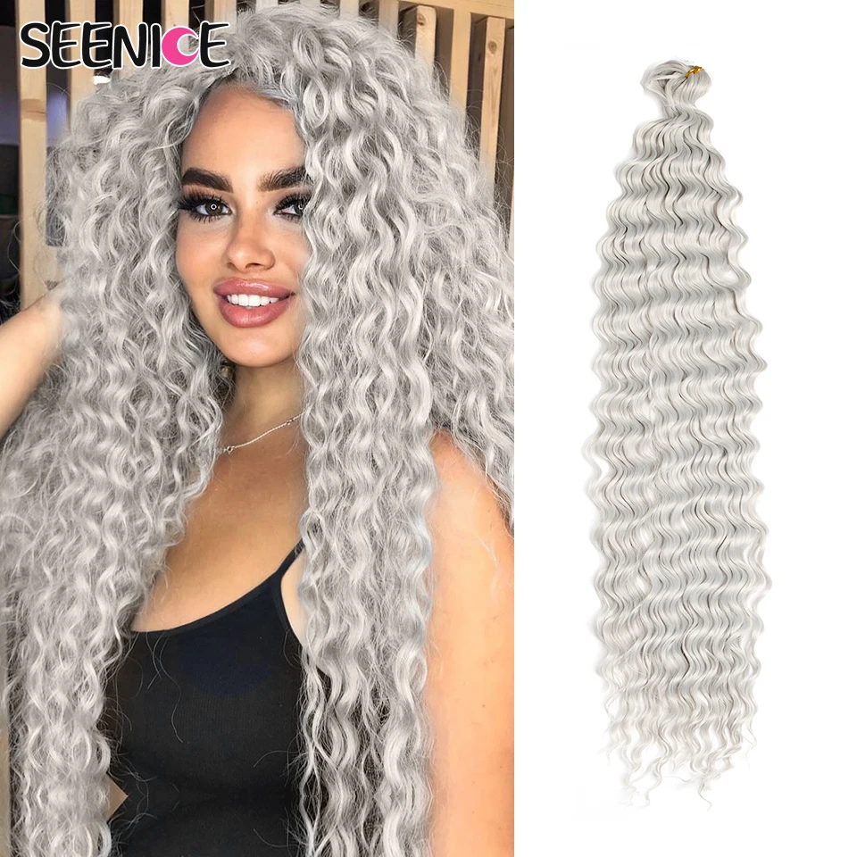 Deep Wave Twist Crochet Hair Natural Synthetic Afro Curls Crochet Braids Ombre Braiding Hair Extension For Women Low Tempreture