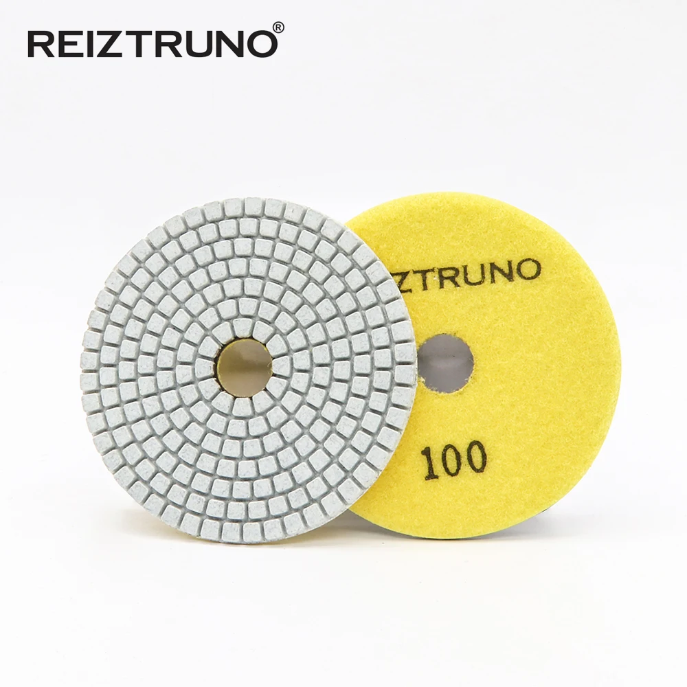 3 Buah Bantalan Pemoles Lantai Beton Berlian Ikatan Resin 4 Inci untuk Pemoles dan Pemoles Lantai Beton. Penggunaan Velcro Kembali, Basah/Kering