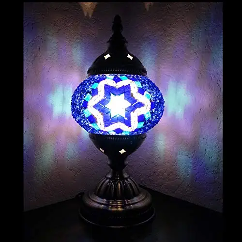 

Handcrafted Turkish Mosaic Glass Table Lamp | Great Home Decor for Living Room, Bed Room, Game Room, media Room | Also Great for Do