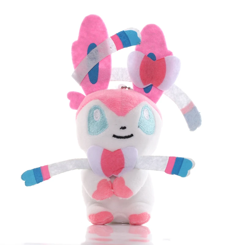 البوكيمون ألعاب من القطيفة 4 '' Sylveon Vaporeon Espeon Umbreon Glaceon Eevee Jolteon أفخم قلادة محشوة اللعب دمية للأطفال هدايا