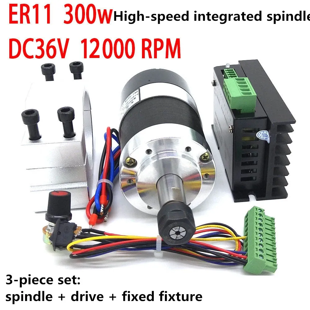 WS55-140 Brushless 300W High Speed Spindle DC36V 12000 Rpm 24 Hours MACH3 Engraving