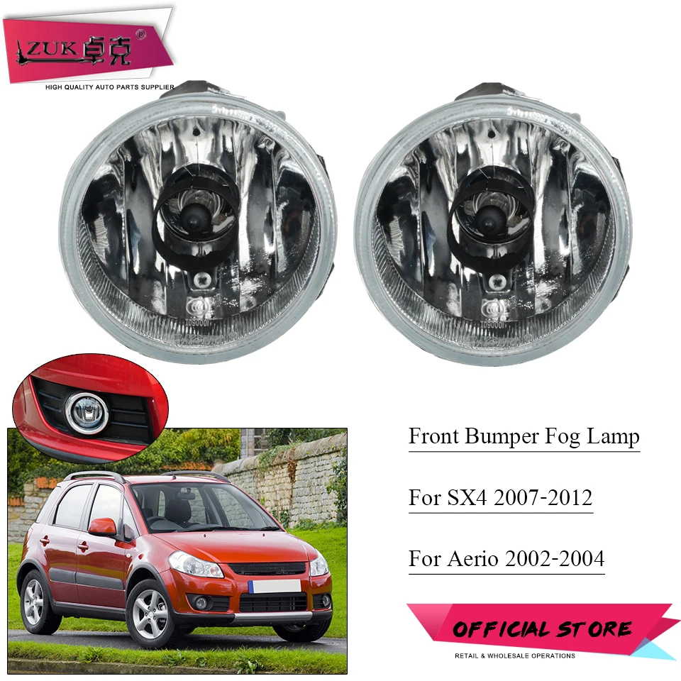 ZUK Front Bumper Fog Light With Halogen Bulb Reflector Lamp For Suzuki Aerio 2002-2004 SX4 2007-2012 Foglamp Foglight