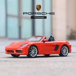 Bbugo 1:24 스케일 포르쉐 718 Boxster 합금 레이싱 카 합금 럭셔리 자동차 다이 캐스트 자동차 모델 장난감 컬렉션 선물