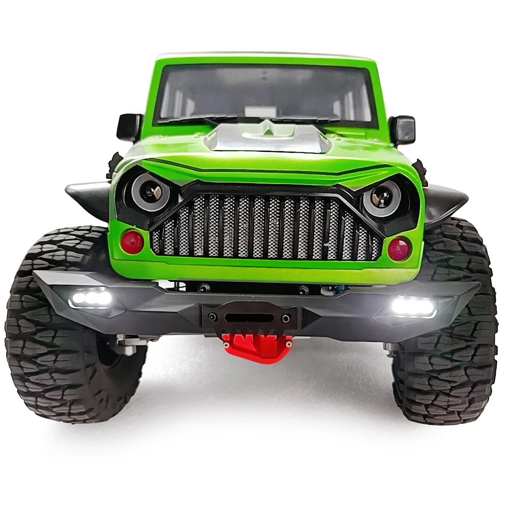 Yeahrun amortecedor dianteiro de liga de alumínio com luzes led para TRX-4 axial scx10 ii 90046 1/10 rc crawler modelo de carro peças de atualização