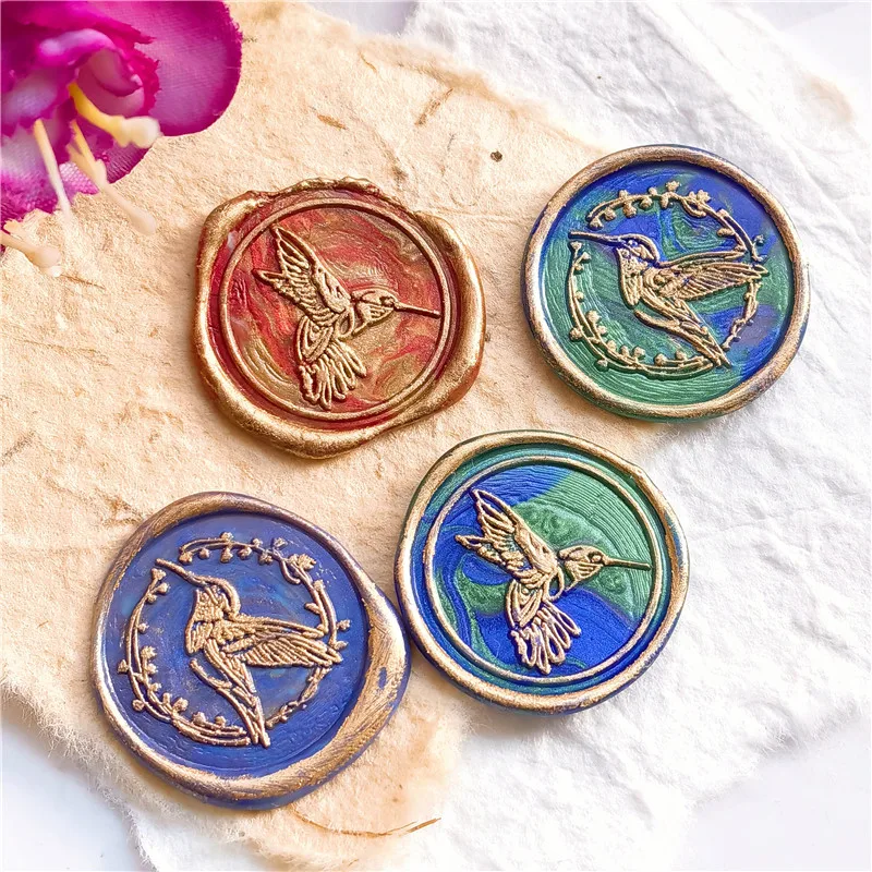 Animal Hummingbird wax seal stamp Retro Birds Sealing Wax Stamps Head For Cards Envelopes Wedding Invitations Gift Packaging