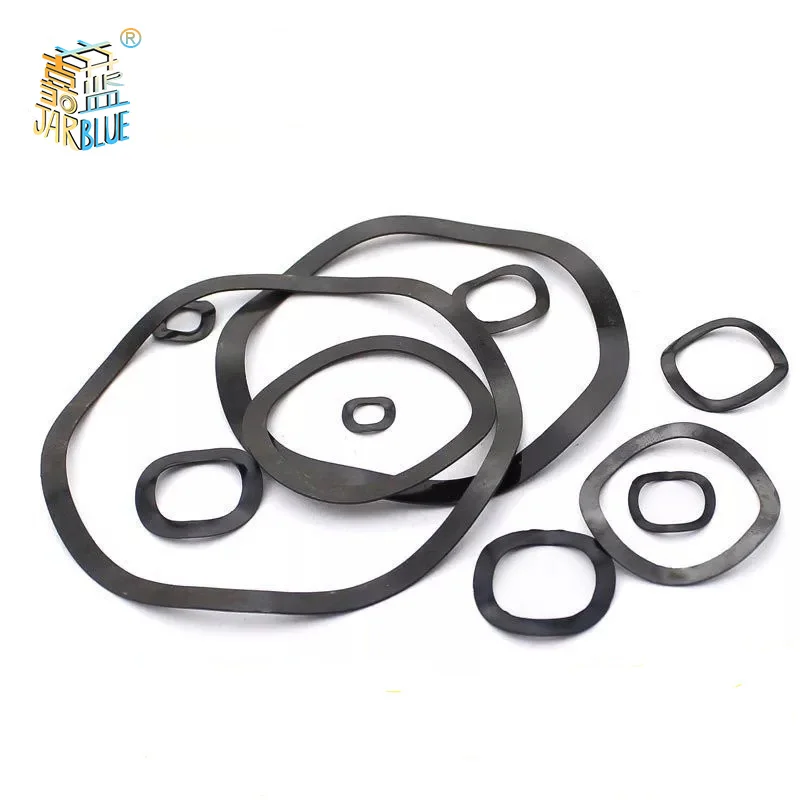 100Pcs DIN137B M3 M4 M5 M6 M8 M10 M12 Black Steel 65MN Wave Washers Spring Washer