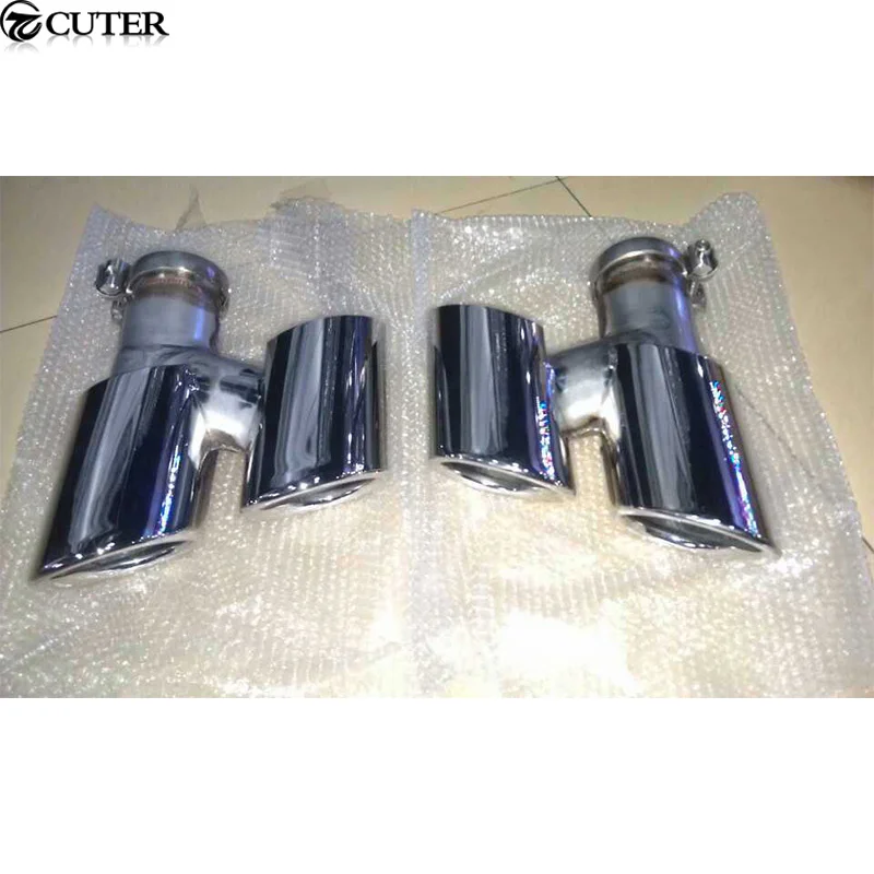 970 Stainless Steel Muffler Exhaust Pipe End Tips Exhaust Tail Throat for Porsche Panamera Car Styling 10-15