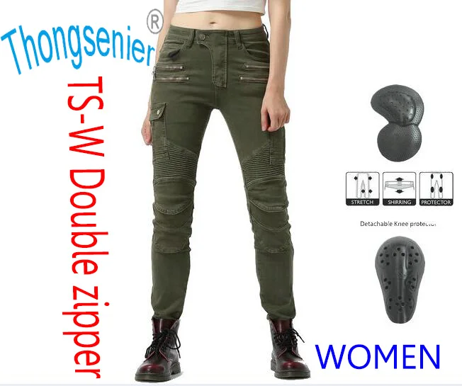 

POPULAR styles Women Motorcycle Jeans Moto Pants Protective Gear Riding Touring Motorbike Pant Double zipper