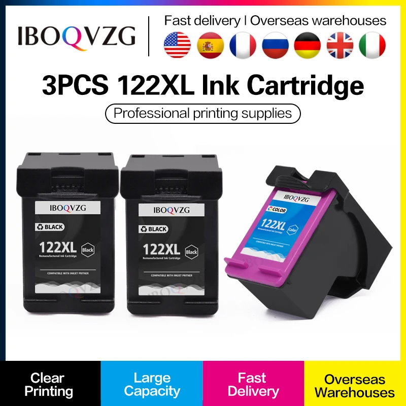 

IBOQVZG Compatible 122 XL 122XL Cartridge Replacement For HP122 Color Ink Cartridge For Deskjet 1000 1050 1050A 1510 2000 2050