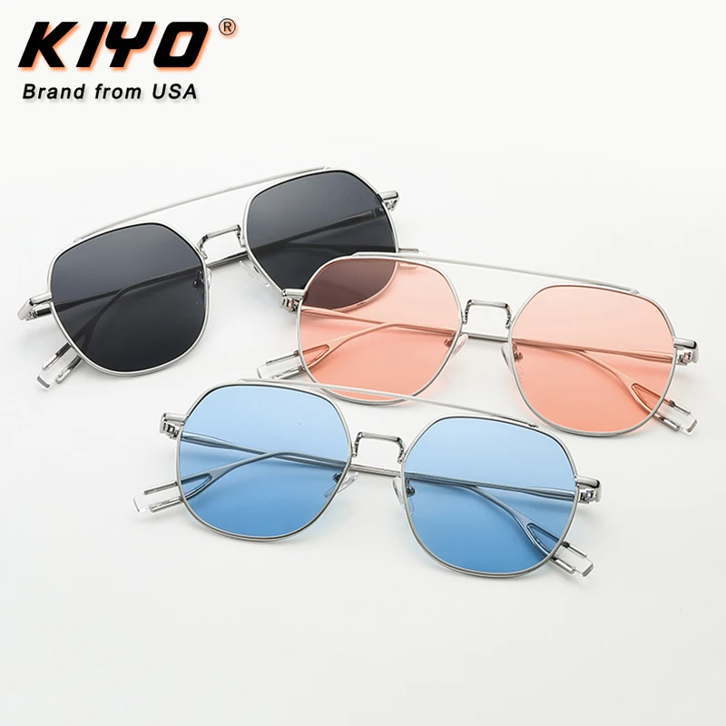 

KIYO Brand 2020 New Women Men Oval Sunglasses Metal Fashion Sun Glasses High Quality UV400 Driving Eyewear 2845