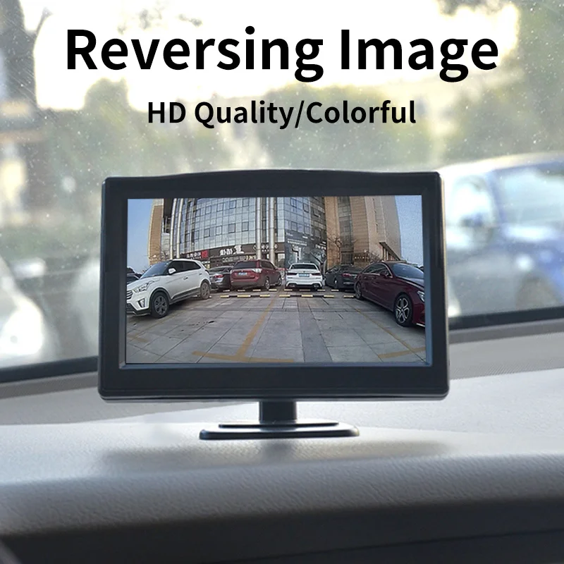 5 Inch Car Monitor TFT LCD HD Digital 16:9 800*480 Screen 2 Way Video Input Colorful For Reverse Rear View Camera DVD VCD