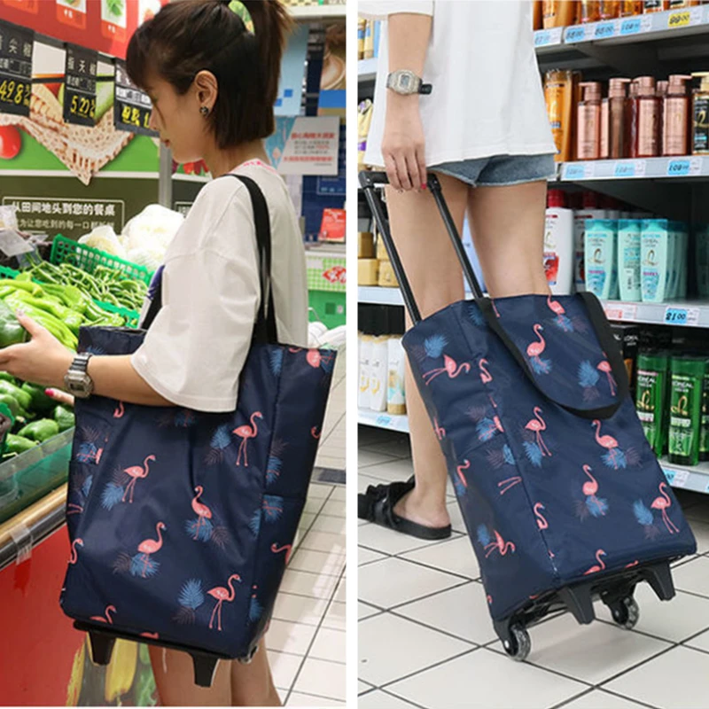 

Folding Shopping Bag Women's Big Pull Cart Shopping Bags For Organizer Portable Buy Vegetables Trolley Bags On Wheels The Market