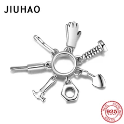 Mechanical series 925 Silver maintenance tools pendants charms for Jewelry Making fits original charm design DIY Bangle Bracelet
