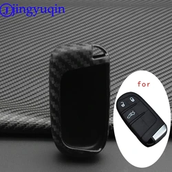 jingyuqin Carbon Silicone Car Key Case For Dodge Journey Charger for Jeep Renegade Grand Cherokee for Chrysler 200 300