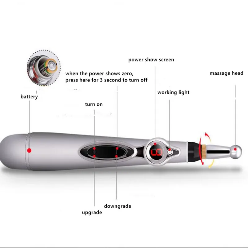 

New Electronic Acupuncture Pen Electric Meridians Laser Therapy Heal Massage Pen Meridian Energy Pen Relief Pain Tools