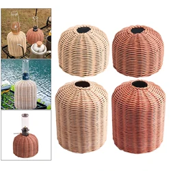 1 Piece Rattan Handmade Protective Cooking Gas Cylinder Cover Outdoor Camping Hiking Canister Storage Case