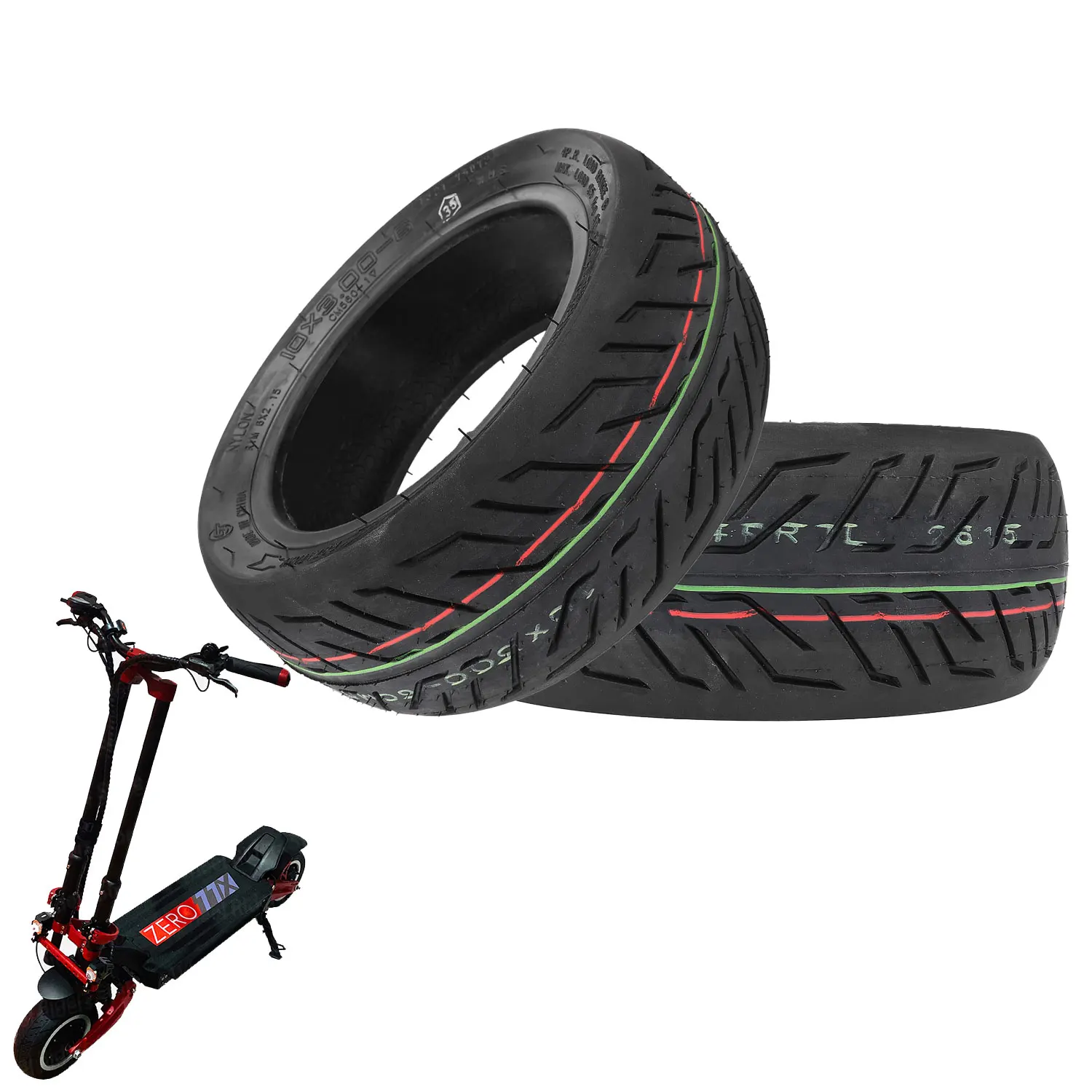 

2pc CST 10*3.00-6 Tubeless Tire for Zero 11X and Kaabo Wolf Electric Scooters Kickscooter E-scooter Tyre Repair Replacement Part