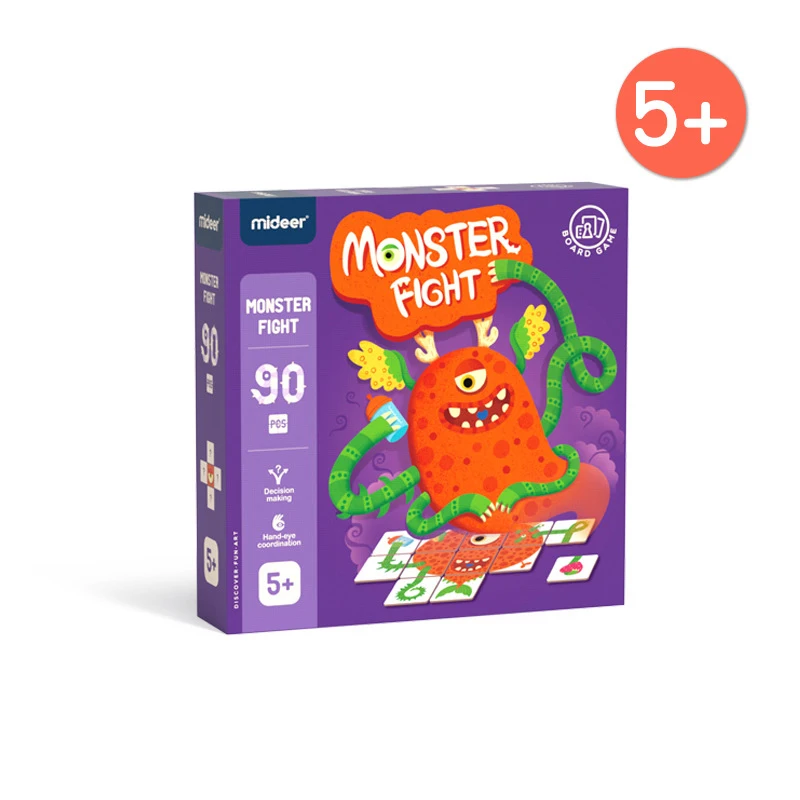 MiDeer 90 Pcs Monster Fight Paper Puzzle Party Board Strategy Game Children Kids Learning Educational Toys Age 5Y+