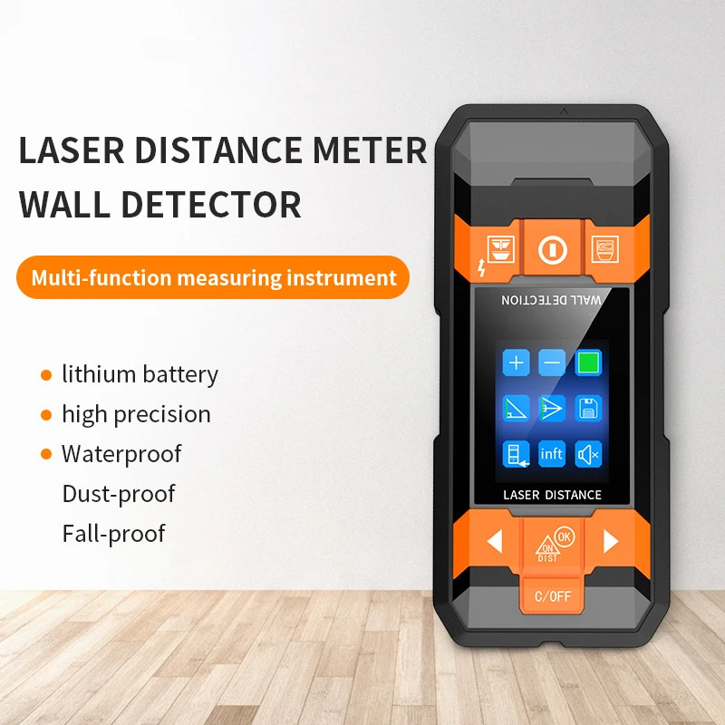 Metal Detector Laser Rangefinder Multi-Function Detector Wall Scanner With English Voice Broadcast Convenient And Quick