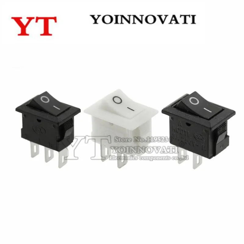 10pcs KCD11 Rocker Switch 10*15mm Mini Push Button Switch ON-OFF / ON-OFF-ON 2 Pins / 3 Pins 3A 250VAC / 6A 125VAC 10x15mm