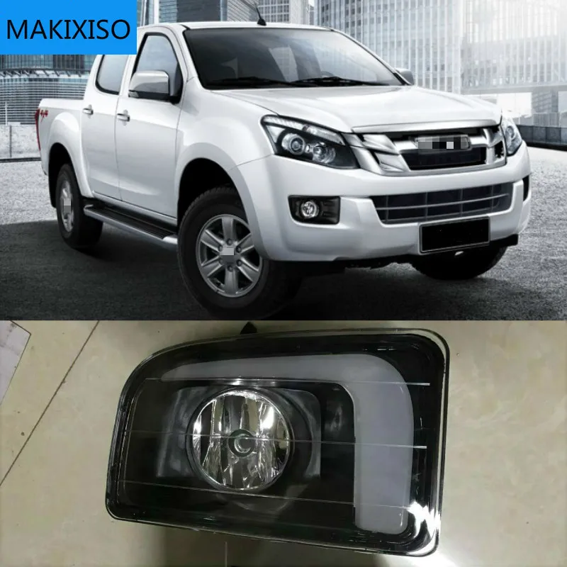 1 set LED DRL Daytime Running Lights 12V ABS Fog Lamp Cover with turn signal For ISUZU D-MAX DMAX 2014 2015