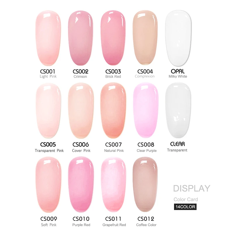 CHUSHU Jelly Extension Nail Gel 15G Natural Nude/Clear White Strengthen Builder UV Gel For French Nail Art DIY Manicure Hard Gel