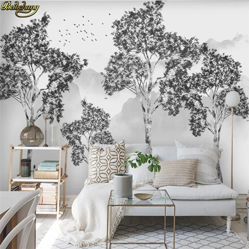 

beibehang Customized 3d wallpaper mural Nordic hand-painted forest landscape TV sofa background 3d wall paper papel de parede