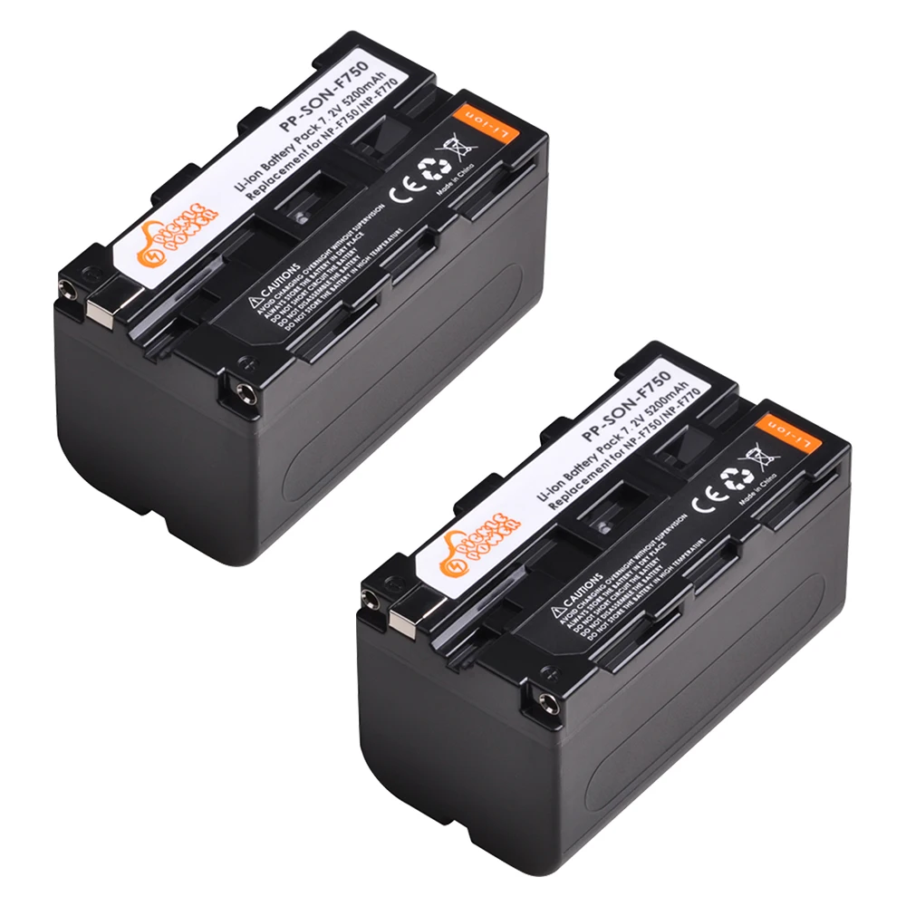 Batería de 5200mAh NP F750 NP F770 NP-F750, para Sony NP-F730, NP-F760, QM91D, NP-F770, TRU47E, lámpara de luz LED para vídeo