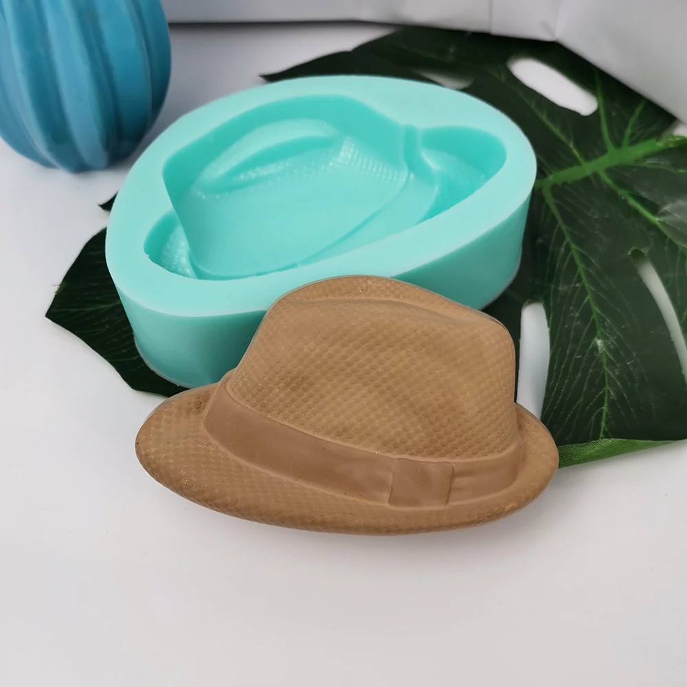 2D Bowler Basiner Stiff Hat Melonik Shape Candle Soap Silicone Mold DIY Handmade Aromatherapy Mould Home Decoration DIY Crafts