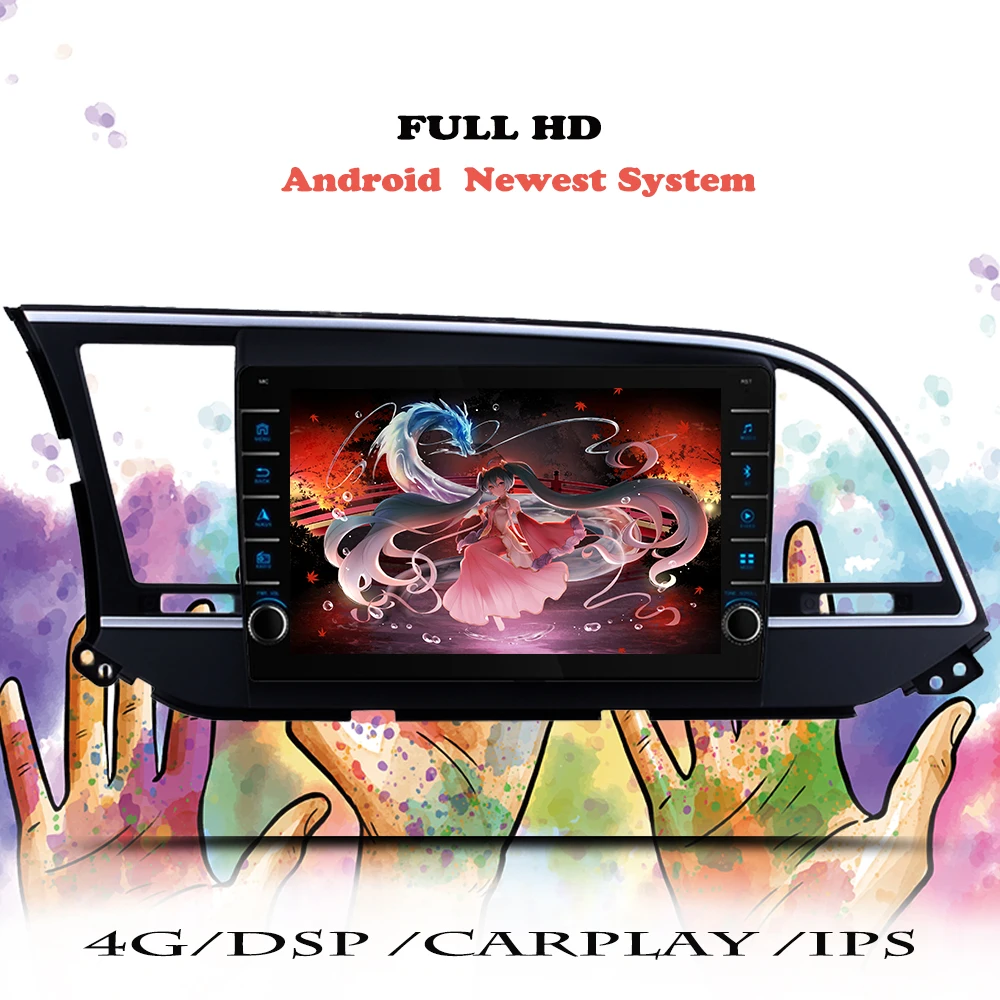 Auto Car Radio Android 12 IPS For Hyundai Elantra 6 2016 2017 2018 Multimedia Player Navigation GPS Audio 2din DVD Tape Recorder