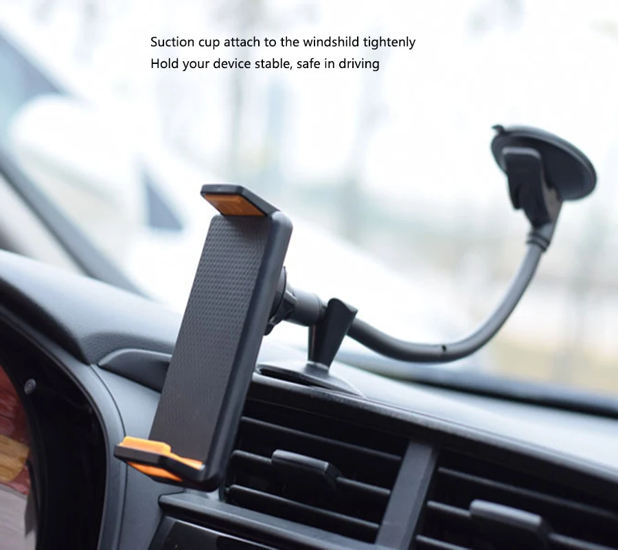 Car Windshield Phone Holder, Long Arm Hose, 360 Degrees Rotatable, Tablet Holder, Strong Suction Cup, High Quality