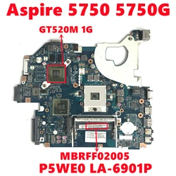 MBRFF02005 Mainboard For Acer Aspire 5750 5750G Laptop Motherboard P5WE0 LA-6901P With N12P-GV-OP-B-A1 1GB HM65 DDR3 100% Tested