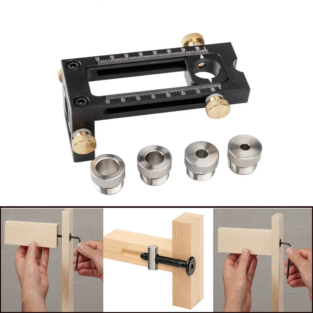 

Woodworking Tools 2 in 1 Drill Punch Positioner Locator Jig for Baby Crib Cross Oblique Flat Head Puncher Bed Cabinet Screw