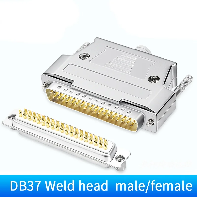 DB37 Mannelijke Plug/Vrouwelijke Socket Metalen Shell Kit 2 Rijen 37 Pin Seriële Poort Connector D-SUB 37 Adapters Met zinklegering Shell