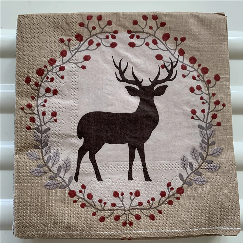 Decoupage paper napkins elegant tissue vintage cute animal towel deer mushroom birthday wedding party home beautiful decor 3 ply