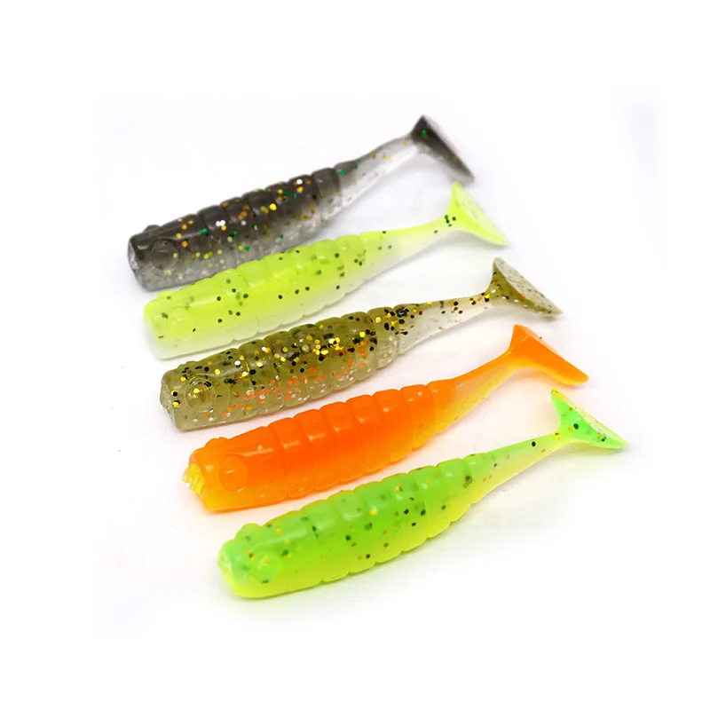 New 10pcs Silicone Soft Lures Piece Artificial Tackle Bait 4cm 1g Goods For Fishing Sea Fishing Rockfishing Swimbait Wobblers