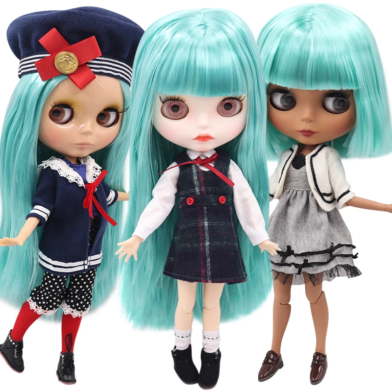 ICY DBS Blyth Doll No.BL4268 Green Cyan straight hair  Joint body 1/6 bjd anim girl ob24 azone s